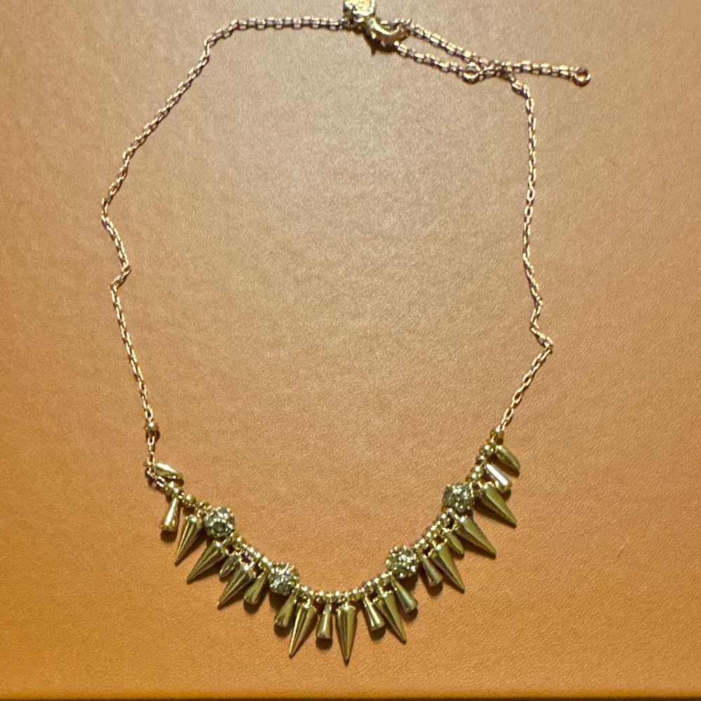 Stella & Dot Gold Spike Fringe Necklace